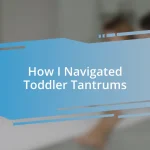 How I Navigated Toddler Tantrums